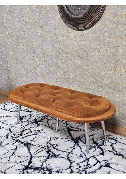 Ufo Oturak Bench - Krom Kaplama Sivriltme Ayak - Oturak - Bench - Puf - Yatak Ucu Pufu Turuncu Renk 100 x 50 Boyut/ebat fırsatları
