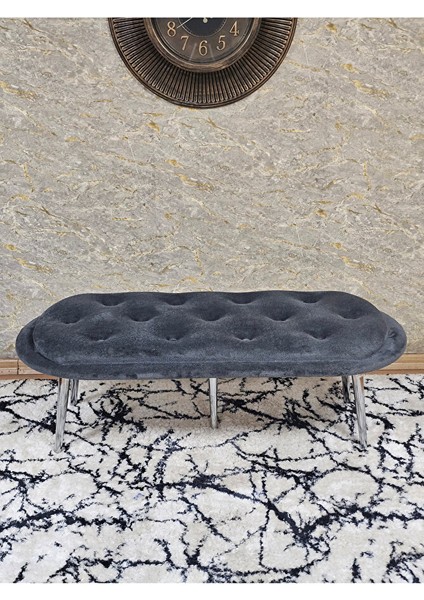 Ufo Oturak Bench - Krom Kaplama Sivriltme Ayak - Oturak - Bench - Puf - Yatak Ucu Pufu Füme Renk 100 x 50 Boyut/ebat fiyatları