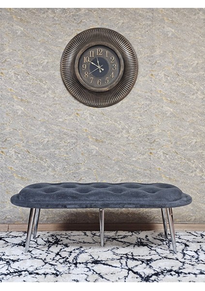 Ufo Oturak Bench - Krom Kaplama Sivriltme Ayak - Oturak - Bench - Puf - Yatak Ucu Pufu Füme Renk 100 x 50 Boyut/ebat modelleri