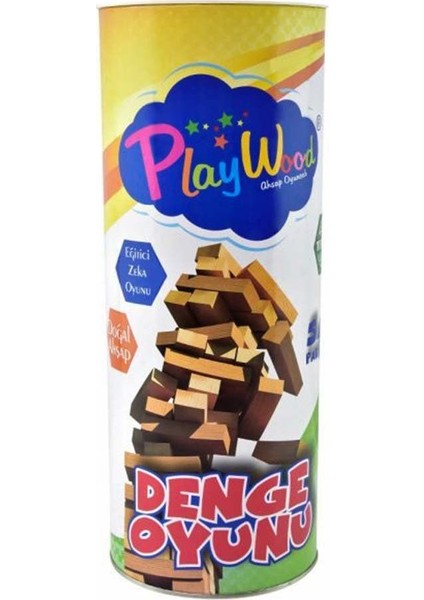 Playwood Silindir Kutulu Ahşap Denge Oyunu 54 Parça Kız Erkek Çocuk Oyuncak Eğitici Oyuncaklar fiyatları