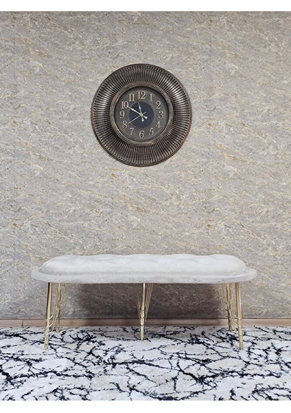 Ufo Oturak Bench - Gold Kaplama Telli Ayak - Oturak - Bench - Puf - Yatak Ucu Pufu Krem Renk 100 x 50 Boyut/ebat modelleri