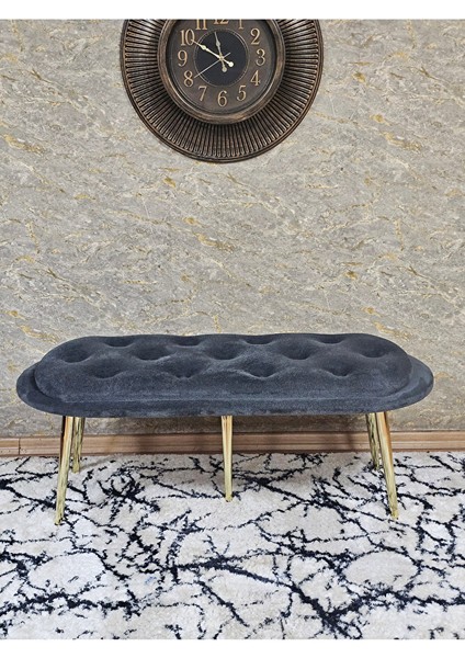 Ufo Oturak Bench - Gold Kaplama Sivriltme Ayak - Oturak - Bench - Puf - Yatak Ucu Pufu Füme Renk 100 x 50 Boyut/ebat fiyatları