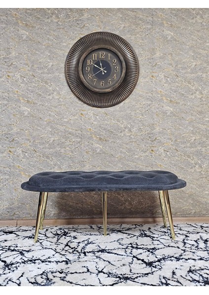 Ufo Oturak Bench - Gold Kaplama Sivriltme Ayak - Oturak - Bench - Puf - Yatak Ucu Pufu Füme Renk 100 x 50 Boyut/ebat modelleri