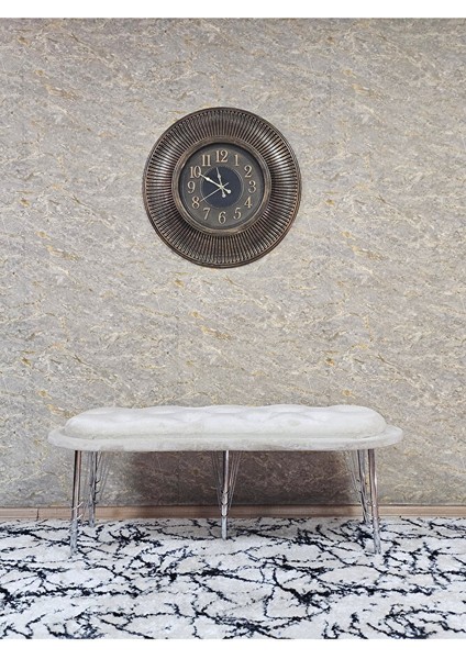 Ufo Oturak Bench - Krom Kaplama Telli Ayak - Oturak - Bench - Puf - Yatak Ucu Pufu Krem Renk 100 x 50 Boyut/ebat modelleri