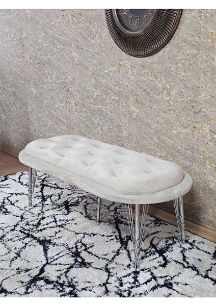 Ufo Oturak Bench - Krom Kaplama Telli Ayak - Oturak - Bench - Puf - Yatak Ucu Pufu Krem Renk 100 x 50 Boyut/ebat fırsatları