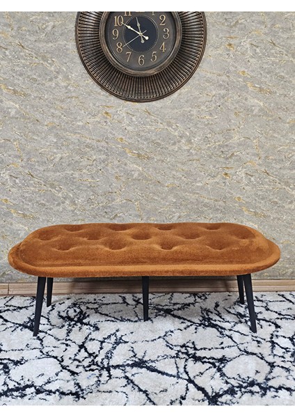 Ufo Oturak Bench - Siyah Boyalı Sivriltme Ayak - Oturak - Bench - Puf - Yatak Ucu Pufu Turuncu Renk 100 x 50 Boyut/ebat fiyatları