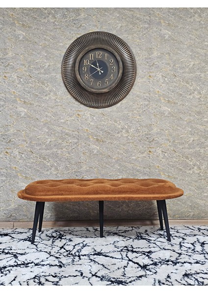 Ufo Oturak Bench - Siyah Boyalı Sivriltme Ayak - Oturak - Bench - Puf - Yatak Ucu Pufu Turuncu Renk 100 x 50 Boyut/ebat modelleri