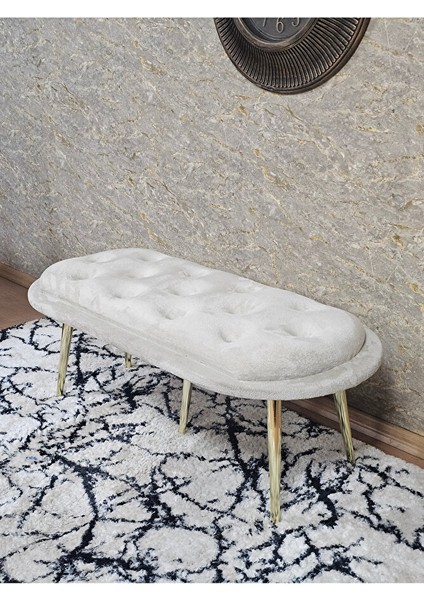 Ufo Oturak Bench - Gold Kaplama Sivriltme Ayak - Oturak - Bench - Puf - Yatak Ucu Pufu Krem Renk 100 x 50 Boyut/ebat fırsatları