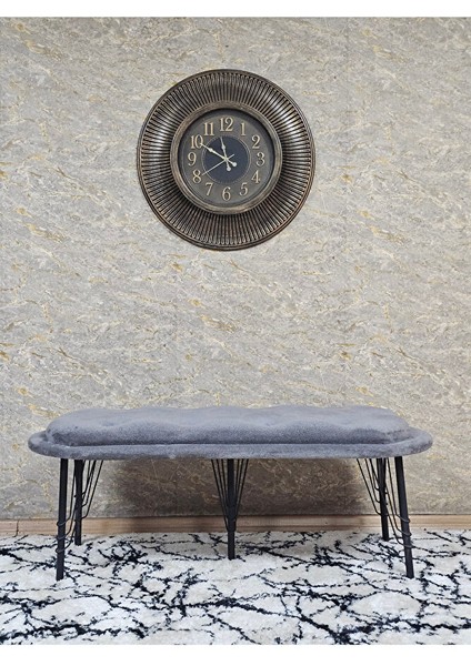 Ufo Oturak Bench - Siyah Boyalı Telli Ayak - Oturak - Bench - Puf - Yatak Ucu Pufu Gri Renk 100 x 50 Boyut/ebat modelleri