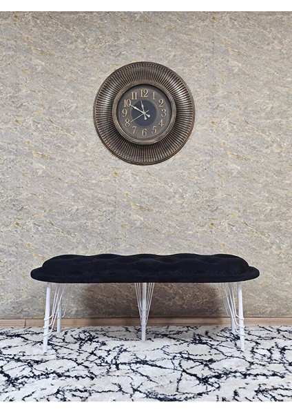 Ufo Oturak Bench - Beyaz Boyalı Telli Ayak - Oturak - Bench - Puf - Yatak Ucu Pufu Siyah Renk 100 x 50 Boyut/ebat modelleri