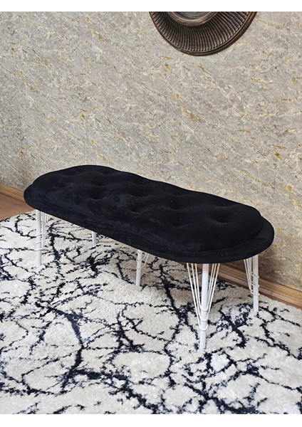 Ufo Oturak Bench - Beyaz Boyalı Telli Ayak - Oturak - Bench - Puf - Yatak Ucu Pufu Siyah Renk 100 x 50 Boyut/ebat fırsatları