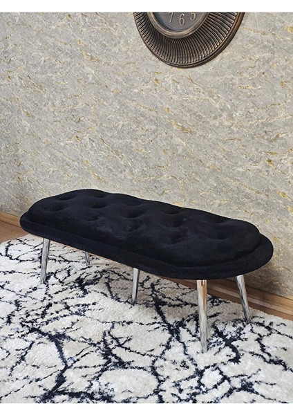 Ufo Oturak Bench - Krom Kaplama Sivriltme Ayak - Oturak - Bench - Puf - Yatak Ucu Pufu Siyah Renk 100 x 50 Boyut/ebat fırsatları