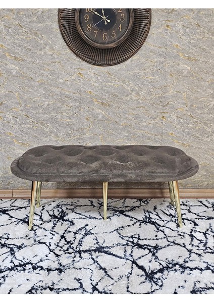Ufo Oturak Bench - Gold Kaplama Sivriltme Ayak - Oturak - Bench - Puf - Yatak Ucu Pufu Kahverengi Renk 100 x 50 Boyut/ebat fiyatları
