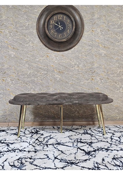 Ufo Oturak Bench - Gold Kaplama Sivriltme Ayak - Oturak - Bench - Puf - Yatak Ucu Pufu Kahverengi Renk 100 x 50 Boyut/ebat modelleri