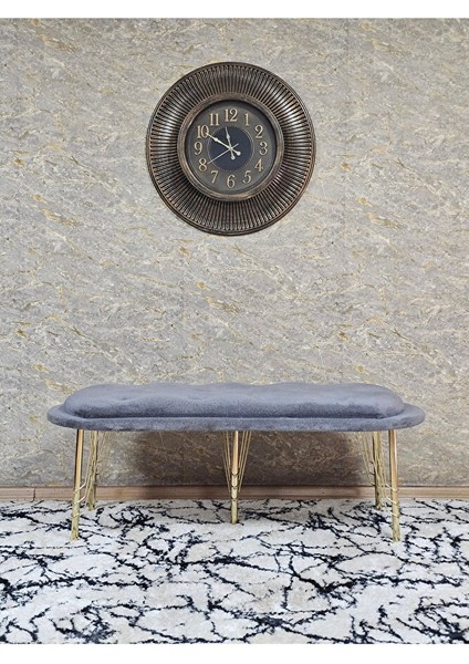 Ufo Oturak Bench - Gold Kaplama Telli Ayak - Oturak - Bench - Puf - Yatak Ucu Pufu Gri Renk 100 x 50 Boyut/ebat modelleri