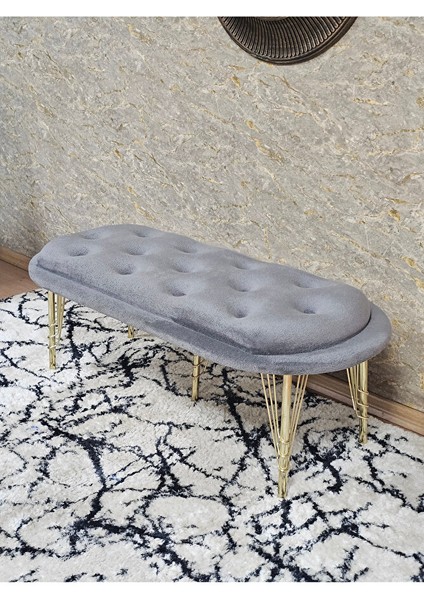 Ufo Oturak Bench - Gold Kaplama Telli Ayak - Oturak - Bench - Puf - Yatak Ucu Pufu Gri Renk 100 x 50 Boyut/ebat fırsatları