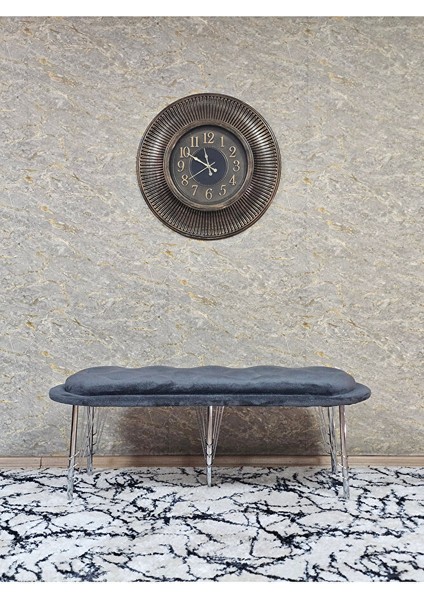 Ufo Oturak Bench - Krom Kaplama Telli Ayak - Oturak - Bench - Puf - Yatak Ucu Pufu Füme Renk 100 x 50 Boyut/ebat modelleri