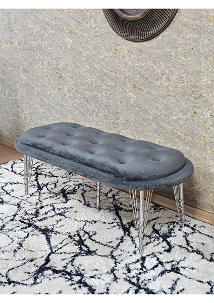 Ufo Oturak Bench - Krom Kaplama Telli Ayak - Oturak - Bench - Puf - Yatak Ucu Pufu Füme Renk 100 x 50 Boyut/ebat fırsatları