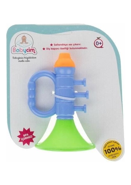 URT038-007 Babycim Trampet Sesli Çıngırak -Brl Kız Erkek Çocuk Oyuncak Eğitici Oyuncaklar