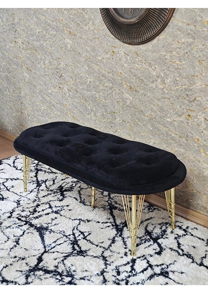 Ufo Oturak Bench - Gold Kaplama Telli Ayak - Oturak - Bench - Puf - Yatak Ucu Pufu Siyah Renk 100 x 50 Boyut/ebat fırsatları