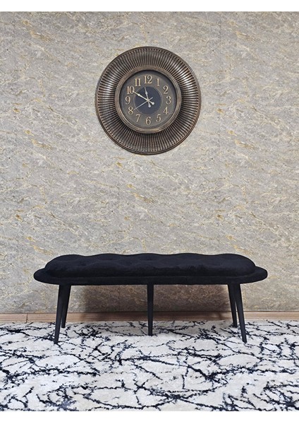 Ufo Oturak Bench - Siyah Boyalı Sivriltme Ayak - Oturak - Bench - Puf - Yatak Ucu Pufu Siyah Renk 100 x 50 Boyut/ebat modelleri