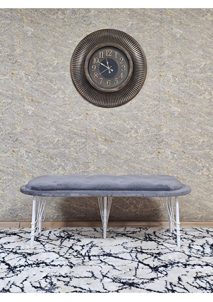 Ufo Oturak Bench - Beyaz Boyalı Telli Ayak - Oturak - Bench - Puf - Yatak Ucu Pufu Gri Renk 100 x 50 Boyut/ebat modelleri