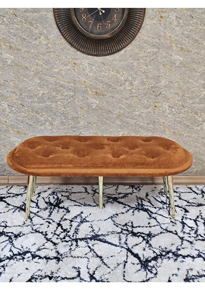 Ufo Oturak Bench - Gold Kaplama Sivriltme Ayak - Oturak - Bench - Puf - Yatak Ucu Pufu Turuncu Renk 100 x 50 Boyut/ebat fiyatları