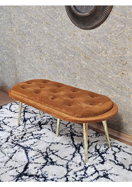 Ufo Oturak Bench - Gold Kaplama Sivriltme Ayak - Oturak - Bench - Puf - Yatak Ucu Pufu Turuncu Renk 100 x 50 Boyut/ebat fırsatları