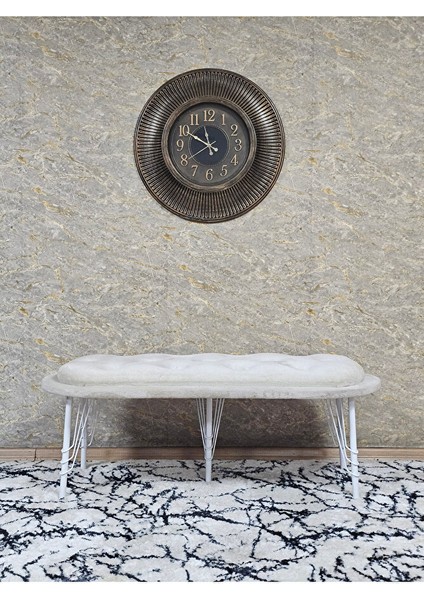 Ufo Oturak Bench - Beyaz Boyalı Telli Ayak - Oturak - Bench - Puf - Yatak Ucu Pufu Krem Renk 100 x 50 Boyut/ebat modelleri