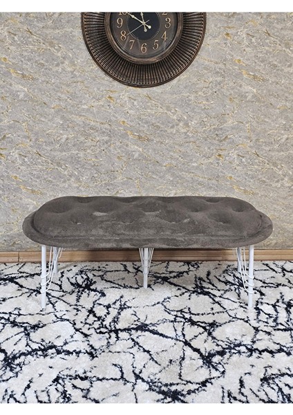 Ufo Oturak Bench - Beyaz Boyalı Telli Ayak - Oturak - Bench - Puf - Yatak Ucu Pufu Kahverengi Renk 100 x 50 Boyut/ebat fiyatları