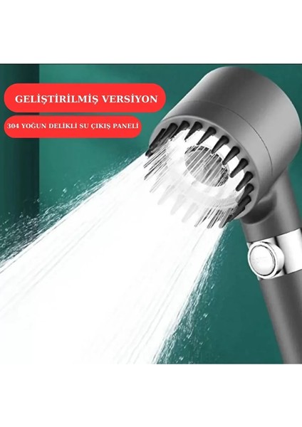 Yeni Nesil Çok Masajlı Fonksiyonlu Ayarlanabilir Arıtmalı Krom Kaplı Duş Başlığı El Duşu (4915) modelleri
