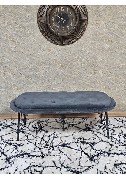Ufo Oturak Bench - Siyah Boyalı Telli Ayak - Oturak - Bench - Puf - Yatak Ucu Pufu Füme Renk 100 x 50 Boyut/ebat fiyatları