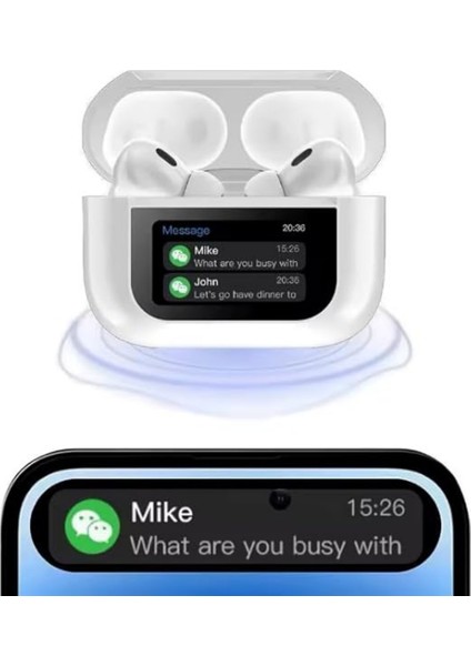 Fulltech FB13 Airbuds 4K Kablosuz Bluetooth Kulaklık Anc+Enc Gürültü Engelleme ve LCD Ekranlı Şarj Kutusu modelleri