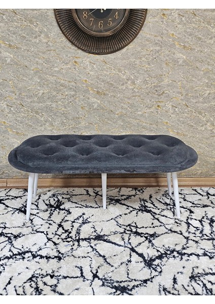Ufo Oturak Bench - Beyaz Boyalı Sivriltme Ayak - Oturak - Bench - Puf - Yatak Ucu Pufu Füme Renk 100 x 50 Boyut/ebat fiyatları