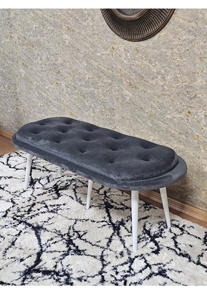 Ufo Oturak Bench - Beyaz Boyalı Sivriltme Ayak - Oturak - Bench - Puf - Yatak Ucu Pufu Füme Renk 100 x 50 Boyut/ebat fırsatları