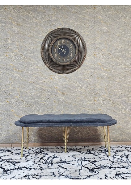 Ufo Oturak Bench - Gold Kaplama Telli Ayak - Oturak - Bench - Puf - Yatak Ucu Pufu Füme Renk 100 x 50 Boyut/ebat modelleri