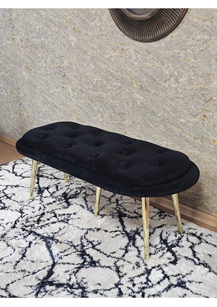 Ufo Oturak Bench - Gold Kaplama Sivriltme Ayak - Oturak - Bench - Puf - Yatak Ucu Pufu Siyah Renk 100 x 50 Boyut/ebat fırsatları