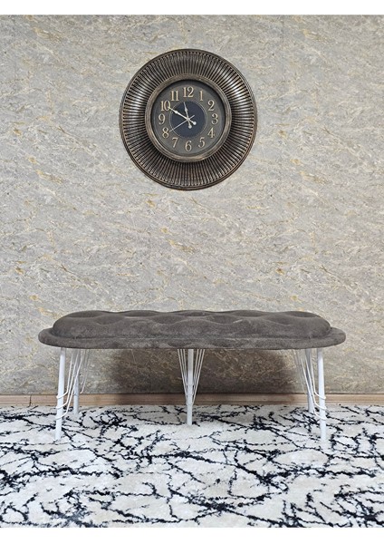 Ufo Oturak Bench - Beyaz Boyalı Telli Ayak - Oturak - Bench - Puf - Yatak Ucu Pufu Kahverengi Renk 100 x 50 Boyut/ebat modelleri