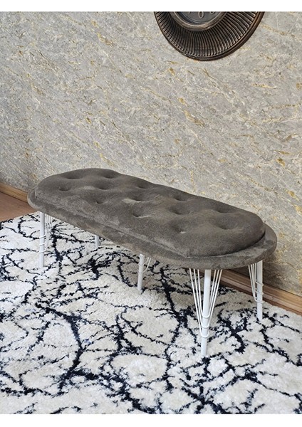 Ufo Oturak Bench - Beyaz Boyalı Telli Ayak - Oturak - Bench - Puf - Yatak Ucu Pufu Kahverengi Renk 100 x 50 Boyut/ebat fırsatları