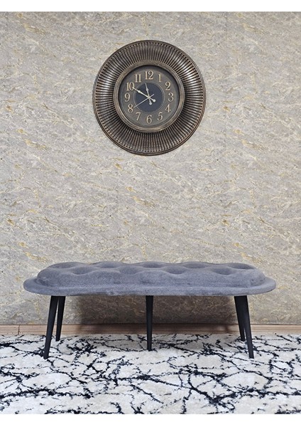 Ufo Oturak Bench - Siyah Boyalı Sivriltme Ayak - Oturak - Bench - Puf - Yatak Ucu Pufu Gri Renk 100 x 50 Boyut/ebat fiyatları
