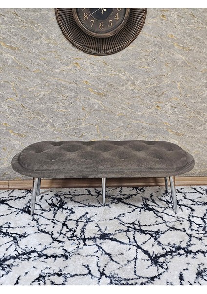 Ufo Oturak Bench - Krom Kaplama Sivriltme Ayak - Oturak - Bench - Puf - Yatak Ucu Pufu Kahverengi Renk 100 x 50 Boyut/ebat fiyatları