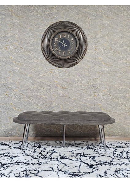 Ufo Oturak Bench - Krom Kaplama Sivriltme Ayak - Oturak - Bench - Puf - Yatak Ucu Pufu Kahverengi Renk 100 x 50 Boyut/ebat modelleri