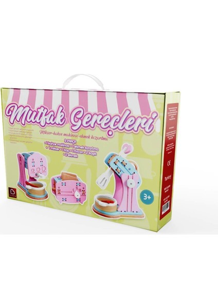 1007 Ahşap Mutfak Gereçleri Seti - Lulubere Oyuncak Kız Erkek Çocuk Oyuncak Eğitici Oyuncaklar