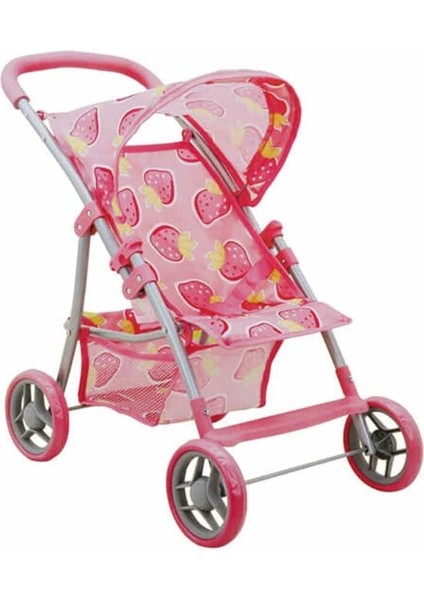 Çilek Desenli 4 Tekerlekli Puset Kız Erkek Çocuk Oyuncak Eğitici Oyuncaklar