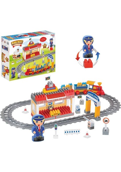 03258 Raylı Tren Set Kız Erkek Çocuk Oyuncak Eğitici Oyuncaklar