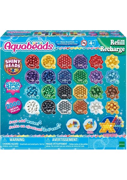 31995 Aquabeads Parlak Boncuk Paketi (Yedek Paket) 2000 Parça +4 Yaş Kız Erkek Çocuk Oyuncak Eğitici