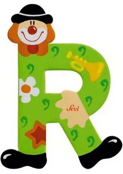 Palyanço Ahşap Harf R Kız Erkek Çocuk Oyuncak Eğitici Oyuncaklar