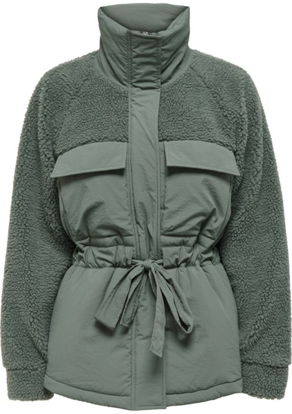 Yeşil Renk Kadın Mont Onlarıanna Padded Mıx Teddy Jacket