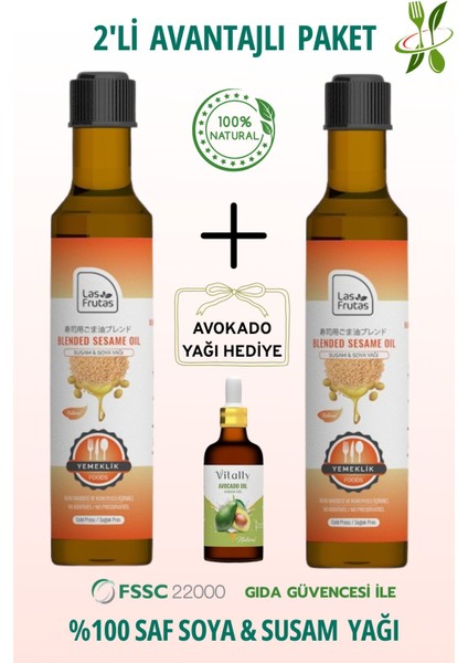 Yemeklik Susam & Soya Bitkisel Yağ Karışımı 250 ml 2'li