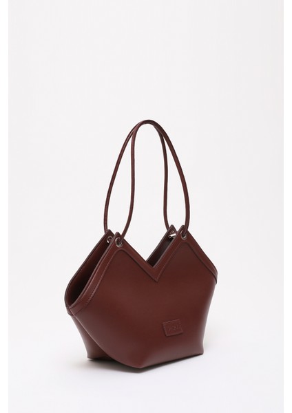 Bordo SHK164 Astarlı Asimetrik Kesim Tek Bölmeli Askılı Fermuarlı El, Kol ve Omuz Çantası fiyatları